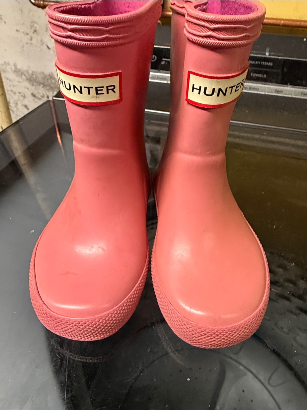 Hunter Kids Coral Pink Waterproof Rain Boots